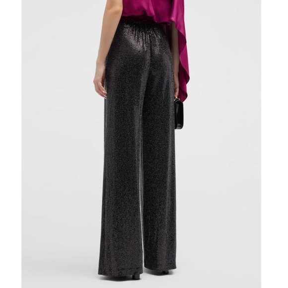 RAMY BROOK Gavin Metallic Sequin Wide-Leg Pants Sz 4 - Picture 4 of 13